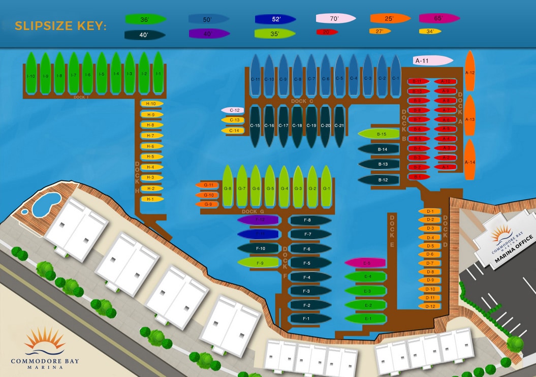 Commodore Bay Marina Dock Layout